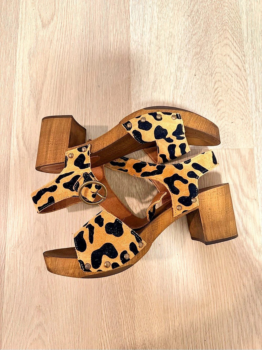 Urban Outfitters Women's Animal Print Block Heel Sandals